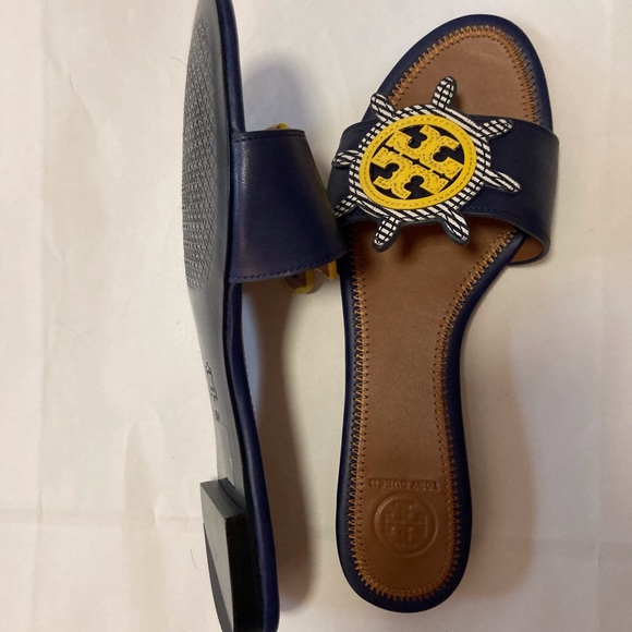 Tory Burch Navy Maritime Slide-8 M - Picture 3 of 7